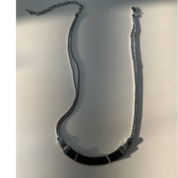 Keep Collective Necklace with double chain and leather - Picture 2 of 4